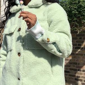 Missguided longline teddy shacket